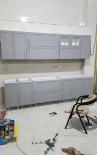کابینت آماده سجاد ۳در۳ وکیوم سفید نقره ای