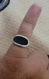 سنگ مشکی انگشتر نقره شبه