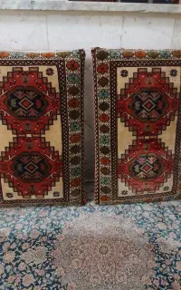 یه جفت پشتی ماشینی طرح دست بافت