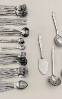 مجموعه ۷۳ پارچه قاشق‌چنگال طرح میخک