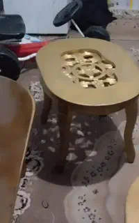 میز جلو مبلی منبت کاری  رنگ طلایی