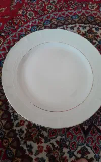 بشقاب برنج خوری ۱۲ عدد چینی حمید لب طلایی