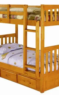 تخت خواب کودک نوجوان ۲ طبقه تمام چوب طبیعی