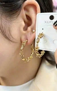 گشواره ژوپینگ نگین سفارسکی رنگی