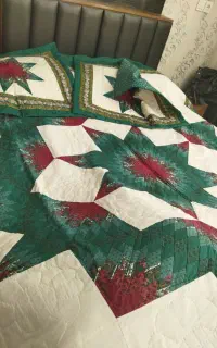 رو تختی دو نفره دست دوز خارجی تمام نخ