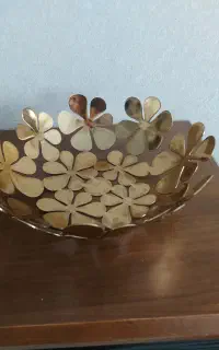 ظرف میوه خوری استیل طلایی
