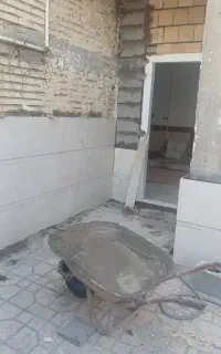 کاشی کاری سیمانکاری موزاییک پله .اجرچینی شیب بندی