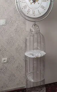 ساعت ایستاده رنگ نقره ای آبکاری شده