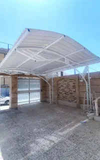 ساخت و اجرای سایه بان با ورق upvc ‌و فلز