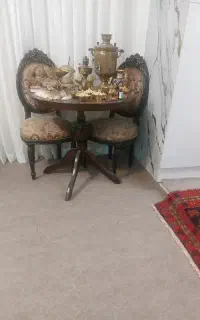 میز گرد  تمام چوب گردو