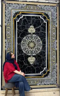 فرش ماشینی هرمس ۱۲۰۰ شانه سرمه ای
