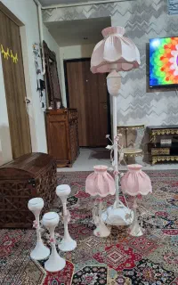 آباژور و چراغ خواب و جا شمعی