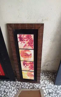 تابلو گل و دختر