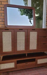 آینه کنسول حصیری