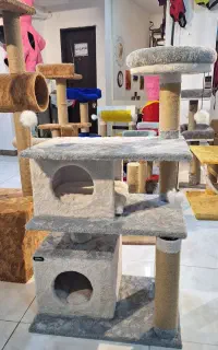 اسکرچر و خانه درختی گربه و ظرف خاک