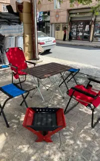 ست دونفره با مهمان میزوصندلی مسافرتی تاشو