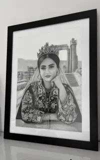 طراحی چهره سیاه قلم