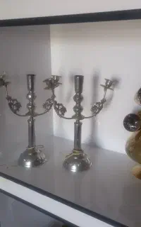دوتا شمعدان  استیل کاملا سالم