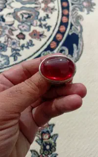 انگشتر نقره با نگین یاقوت رووز