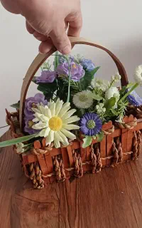 باکس گل مصنوعی تزئینی جدید گلدان زیبا سبد گل چوبی
