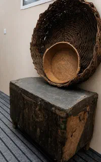 صندوقچه سبد و ظرف قدیمی چوبی