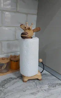 جای دستمال کاغذی،مدل زرافه چوبی گردن دراز