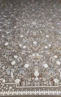 فرش جفت ۱۲ متر نقره ای ۱۲۰۰ شانه تراکم ۳۶۰۰(آک)