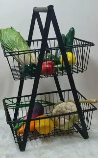 نظم دهنده آشپزخانه فلزی با دسته چوبی ساده شیک