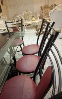 صندلی فلزی رویه چرم
