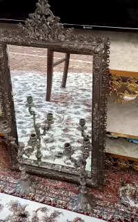 آیینه وشمعدان برنجی