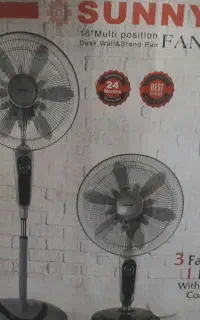 پنکه کنترلی 3منظوره سانی کاملا نو کارتن هم داره
