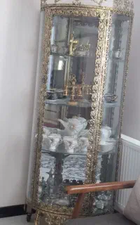 ویترین و آینه شمعدان برنجی