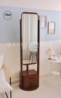 آینه قدی و رگال چوبی الف مدل نفیس