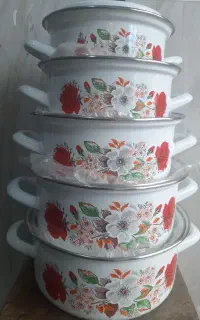 سرویس قابلمه ۵ سایزی لعابی نو و آکبند