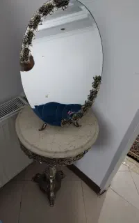 آینه و شمعدان سنگ مرمر