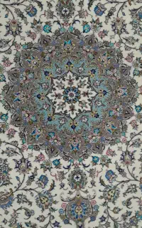 جفت فرش دستبافت گل ابریشم طرح تقدیسی