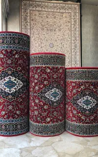کناره فرش نایین قرمز موکت مدرن ۳۲۹۸