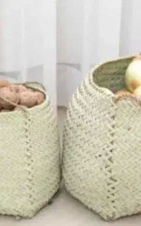 سبد حصیری در دار و جا نونی سنتی