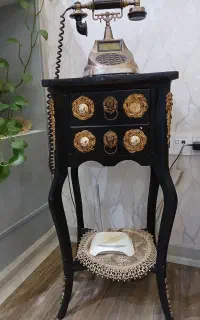 میز تلفن چوبی
