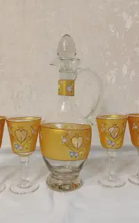 تنگ و ۶ عدد گیلاس قدیمی ترکیه ای
