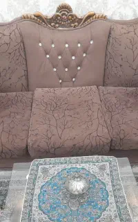 مبل راحتی  نیم سلطنتی پارچه مخمری