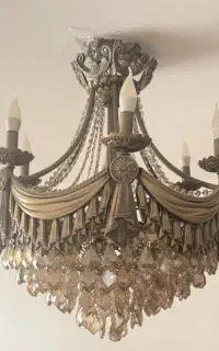 لوستر برنجی و کریستال