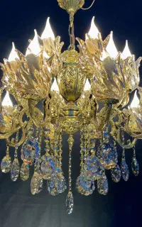 لوسترباربد برنج ۸+۸ شاخه ای دوبله شماره j22 برنجی