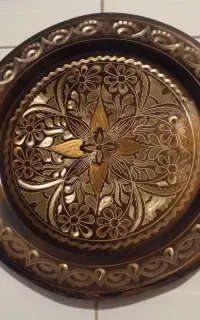 سینی بشقاب مسی نقش دار  دیوارکوب عتیقه ترکیه ای