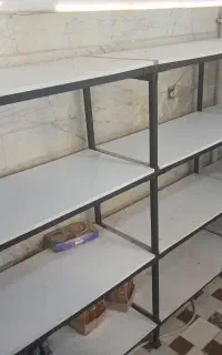 قفسه ی طبقه ای فلز و چوب