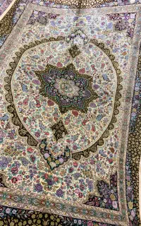 قالیچه تمام ابریشم قم (فرش خیام