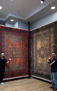 فرش ترکیب سبز قرمز ارزانتراز کل ایران فرش حدادی