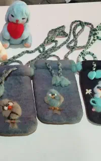 کیف موبایل نمدی وعروسک کچه ای