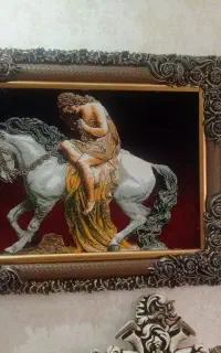 دو تابلو فرش معرق هندی