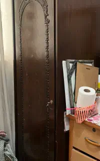 آینه و دراور ۴ کشویی ام دی اف و کمد تک چوبی ساده